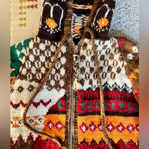 HOST PICM Chamula hand-knit hooded cowichan-style zipped cardigan - Picture 4 of 11